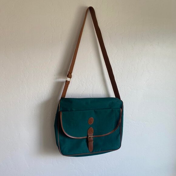 Vintage Polo Ralph Lauren Green Canvas Messenger Bag - Picture 2 of 6
